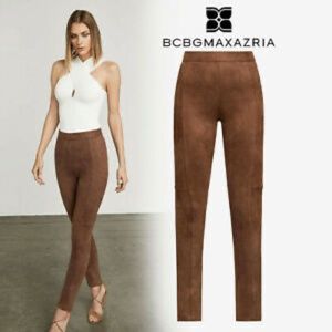 BCBG Maxazria "Prescott" Cognac Suede Leggings S